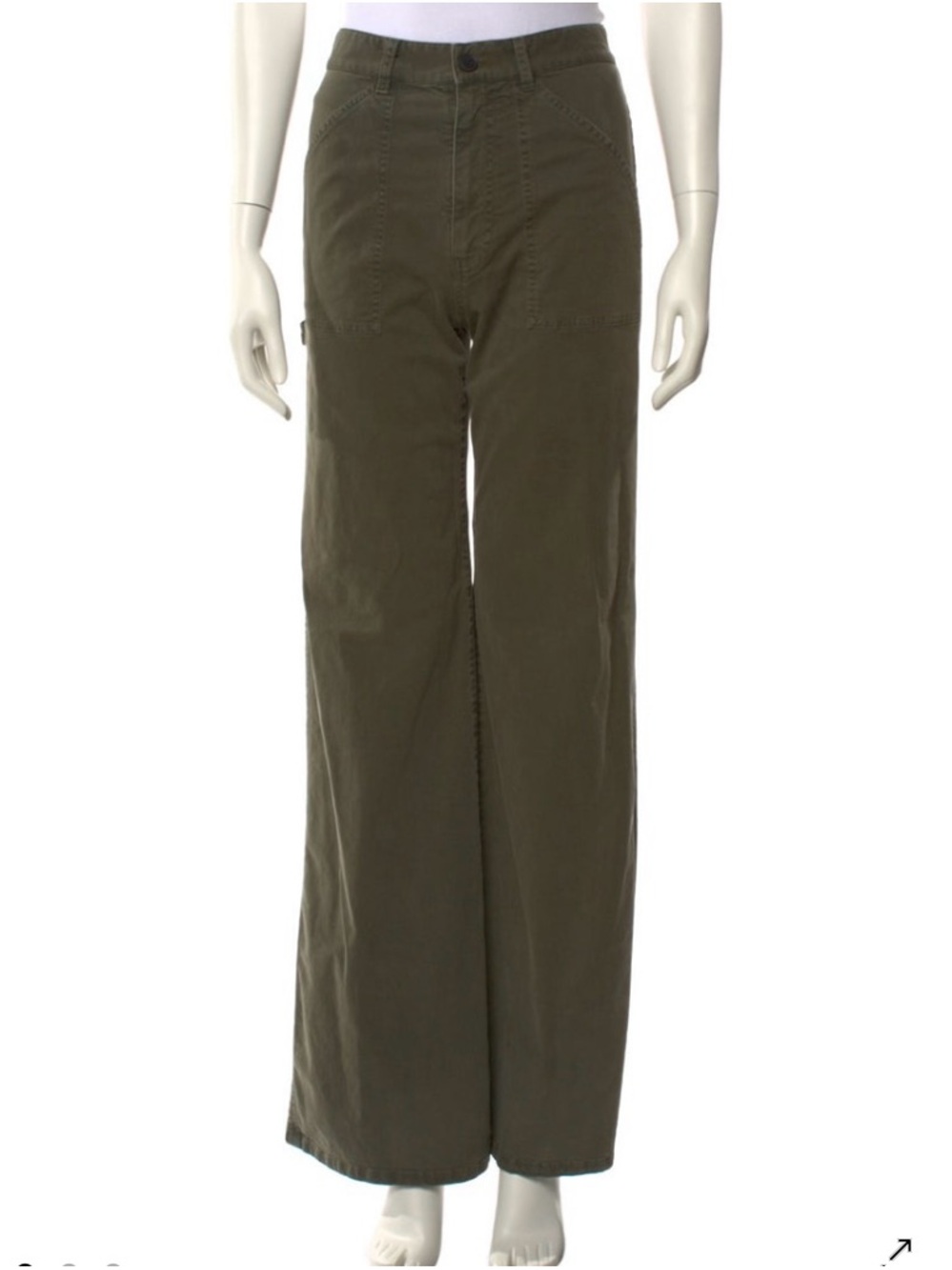 Nili Lotan Olive Green Wide-Leg Pants